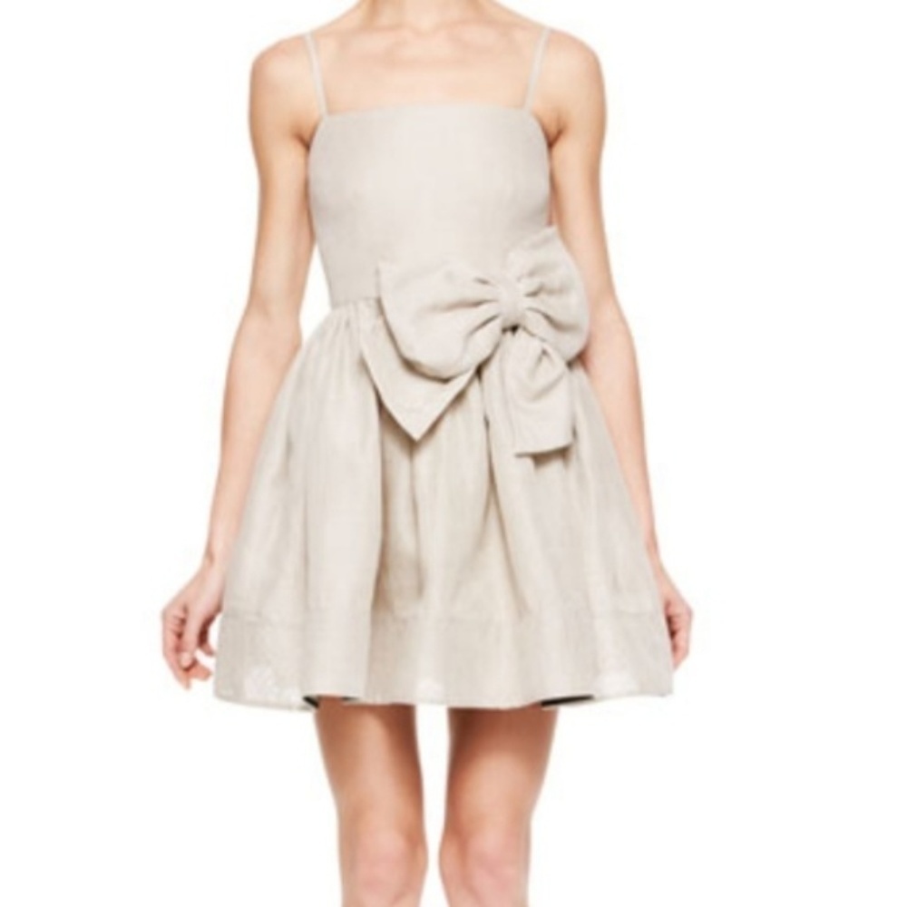 NEW St. John Spaghetti Straps Bow Fit/Flare Dress